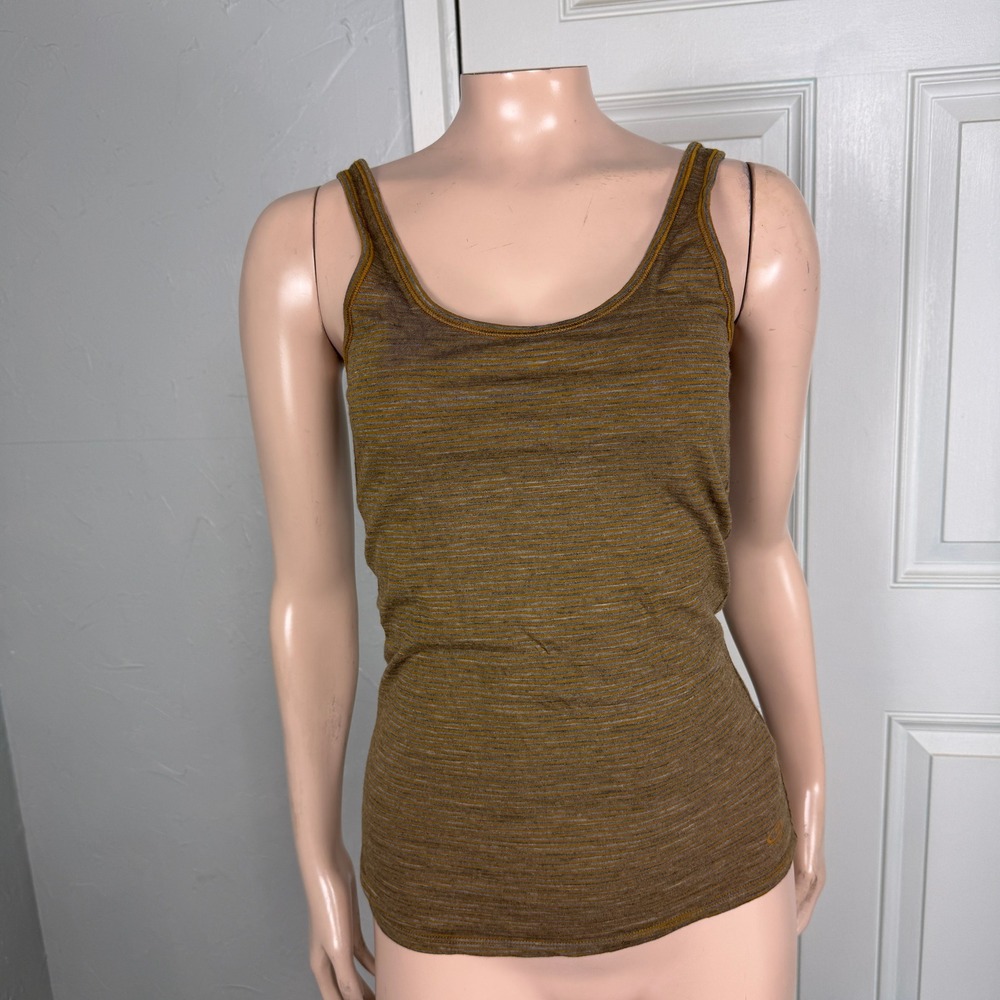 Icebreaker Shirt Small Merino Wool Stripe Tank top Hiking Scoop Sleeveless B3-8